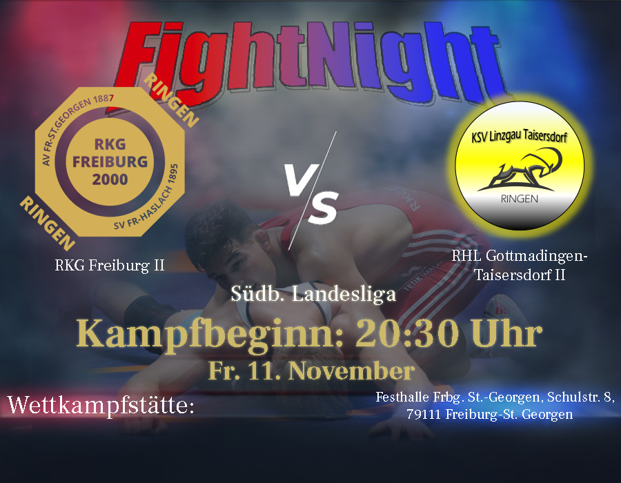 FightNight Südb. Landesliga: RKG vs. RHL – 11. November 2022, 20.30 Uhr