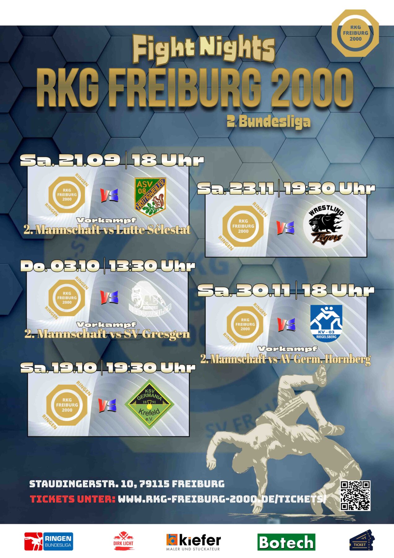 2024_07_01_RKG_Freiburg_2000_Mannschaftsplakat_Fightnights_alle_Heimkämpfe_1._Mannschaft_Sponsor_Hirsch_Bier_Wurmlingen